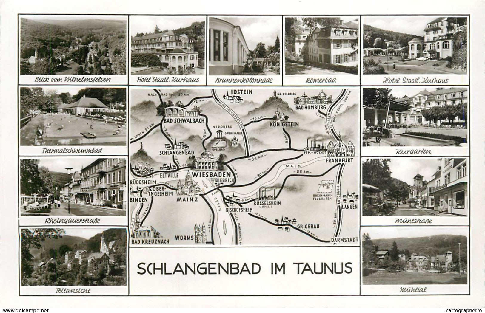 Germany Gruss Aus Schlangenbad Im Taunus Different Views And Map - Schlangenbad