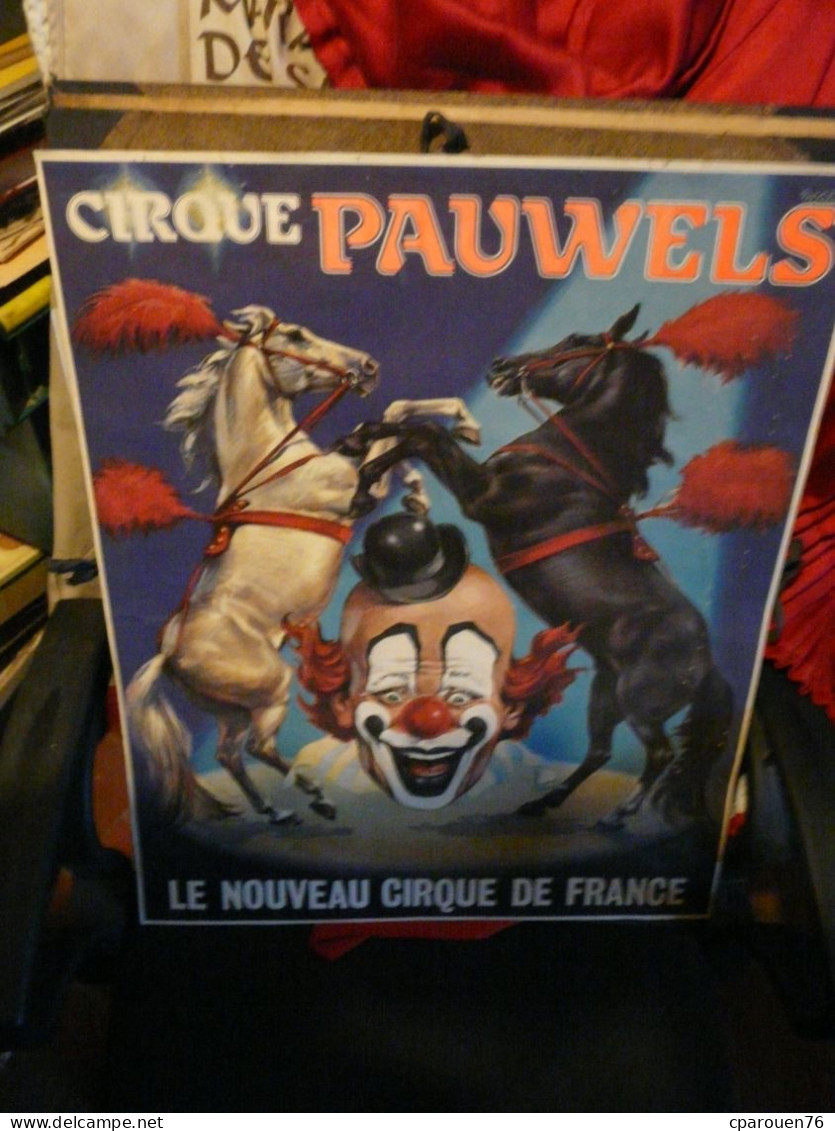 Affiche Ancienne Années 70 80  Cirque Pauwels Clown Circassiens - Affiches