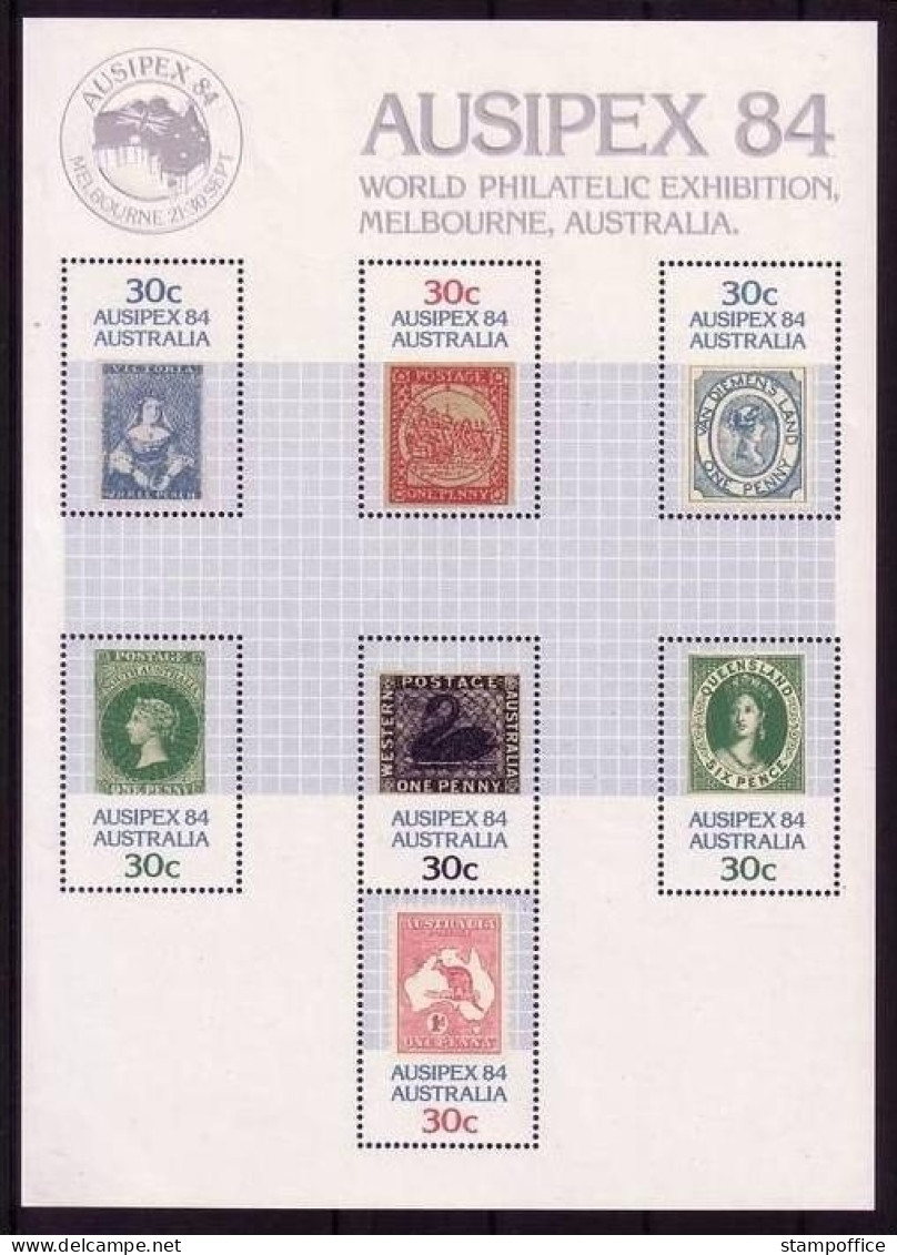 AUSTRALIEN BLOCK 7 POSTFRISCH(MINT) BRIEFMARKE AUF BRIEFMARKE - AUSIPEX '84 - Blokken & Velletjes