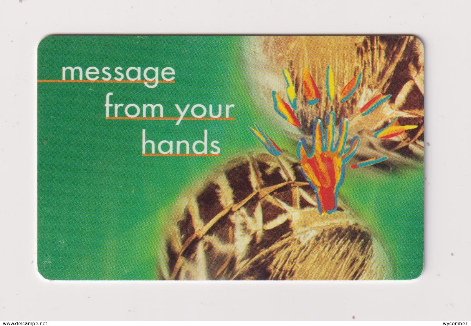 SOUTH AFRICA  -  Message From Your Hands Chip Phonecard - Sudafrica