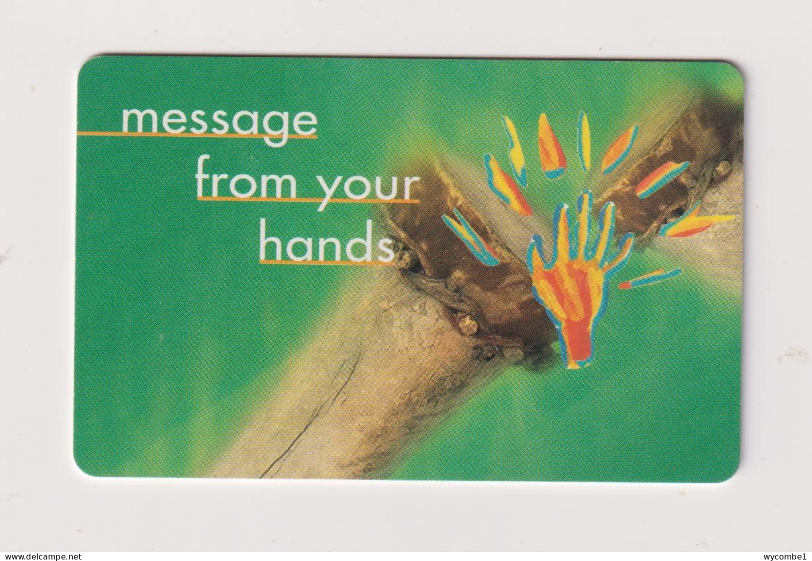 SOUTH AFRICA  -  Message From Your Hands Chip Phonecard - Suráfrica