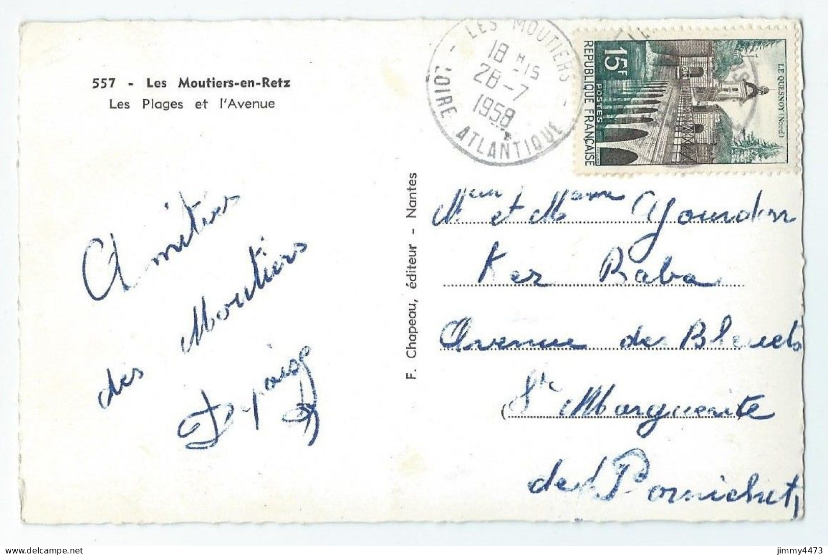 CPSM - Les Moutiers-en-Retz En 1958 - Les Plages Et L'Avenue - N° 557 - Edit. F. Chapeau Nantes - Les Moutiers-en-Retz