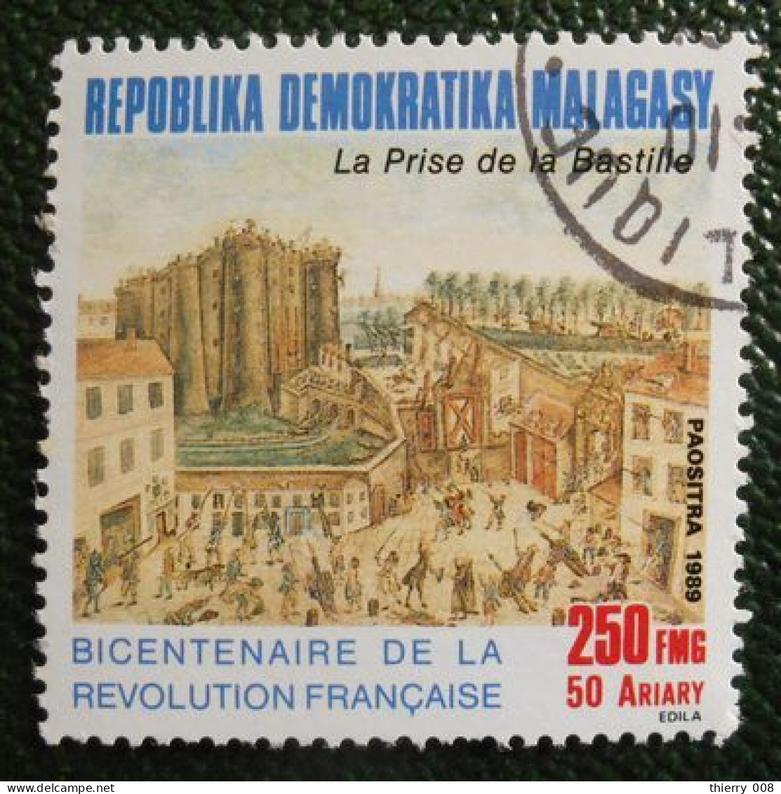 45 République Démocratique Malgache Malagasy Oblitéré Prise De La Bastille - Franz. Revolution