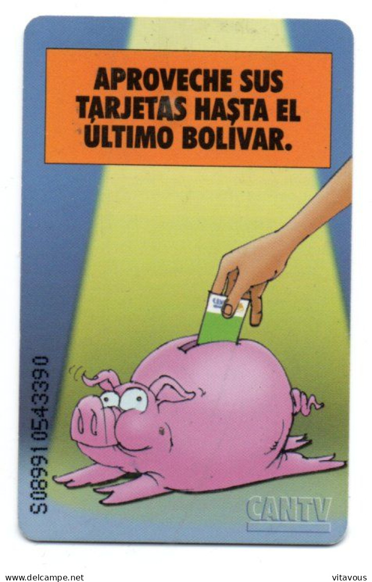 Cochon Pig BD Tirelire Télécarte Vénézuela Phonecard  (G 1068) - Venezuela