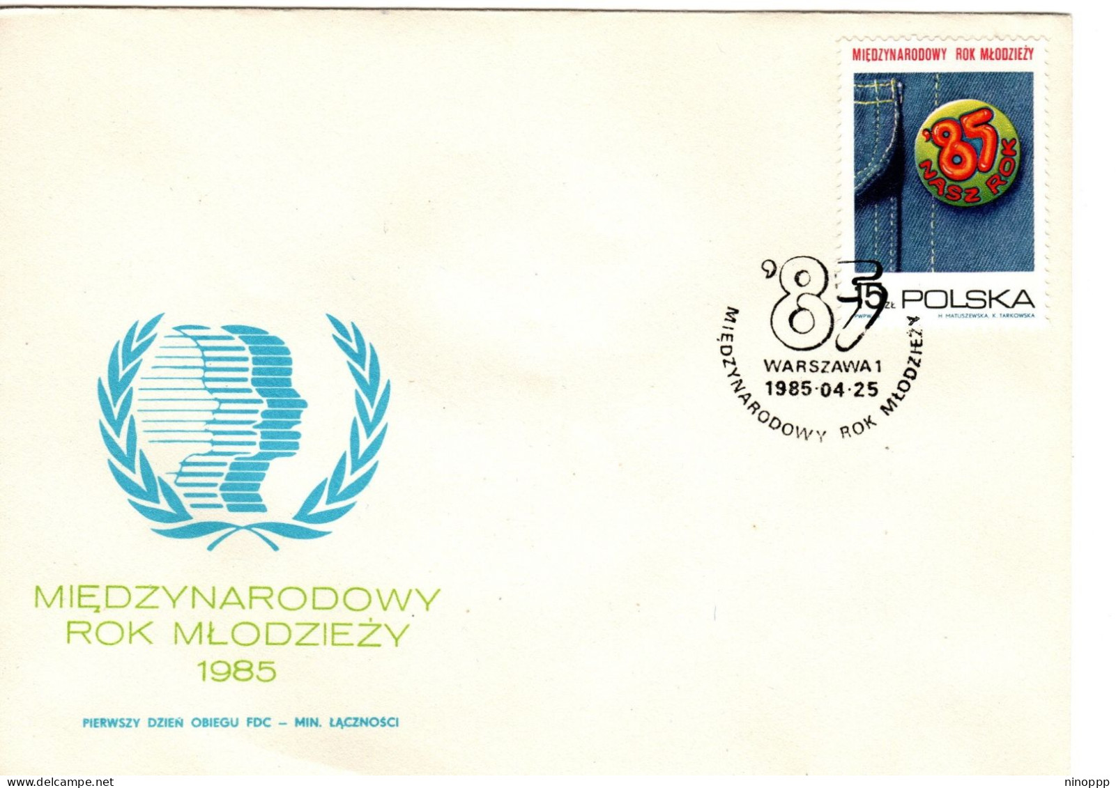 Poland 1985 Youth Year  First Day Cover - FDC