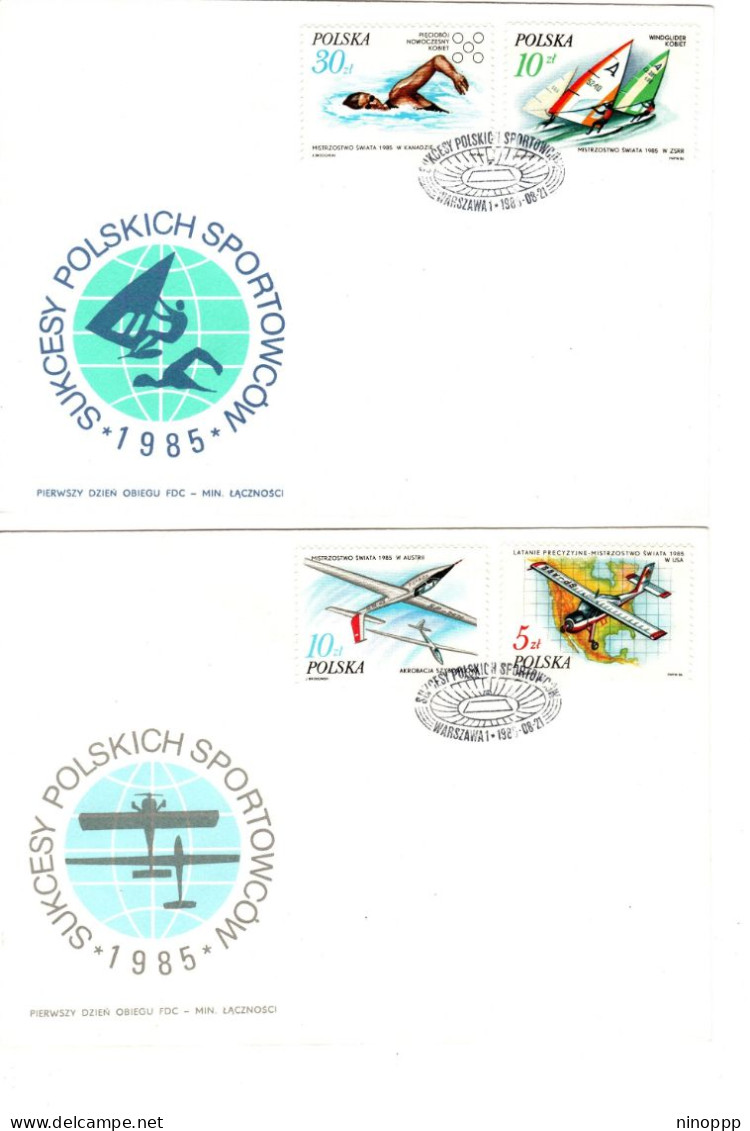 Poland 1985 Polish Athletes Winners  First Day Cover - FDC