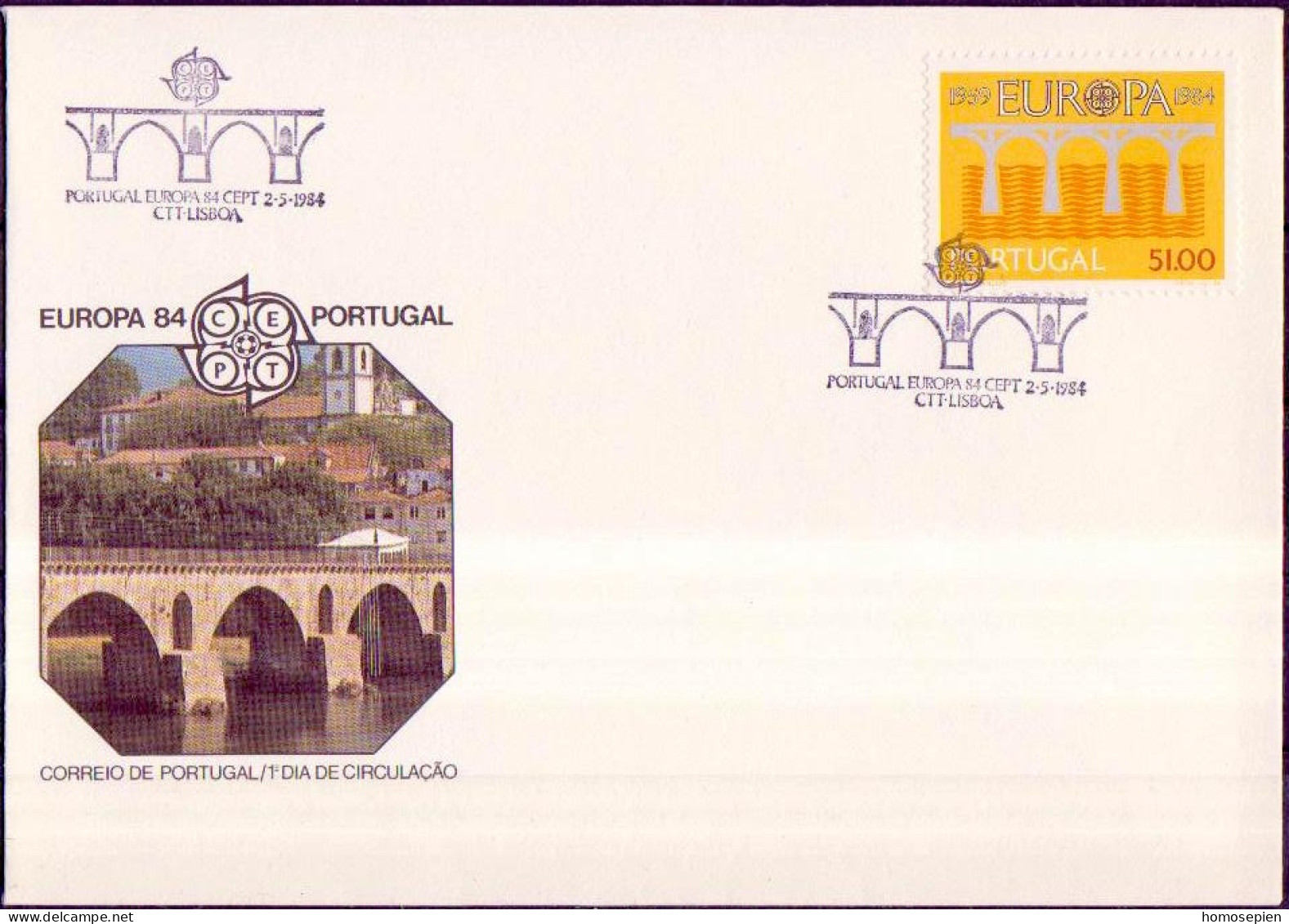 Portugal FDC 1984 Y&T N°1609 - Michel N°1630 - 51e EUROPA - FDC