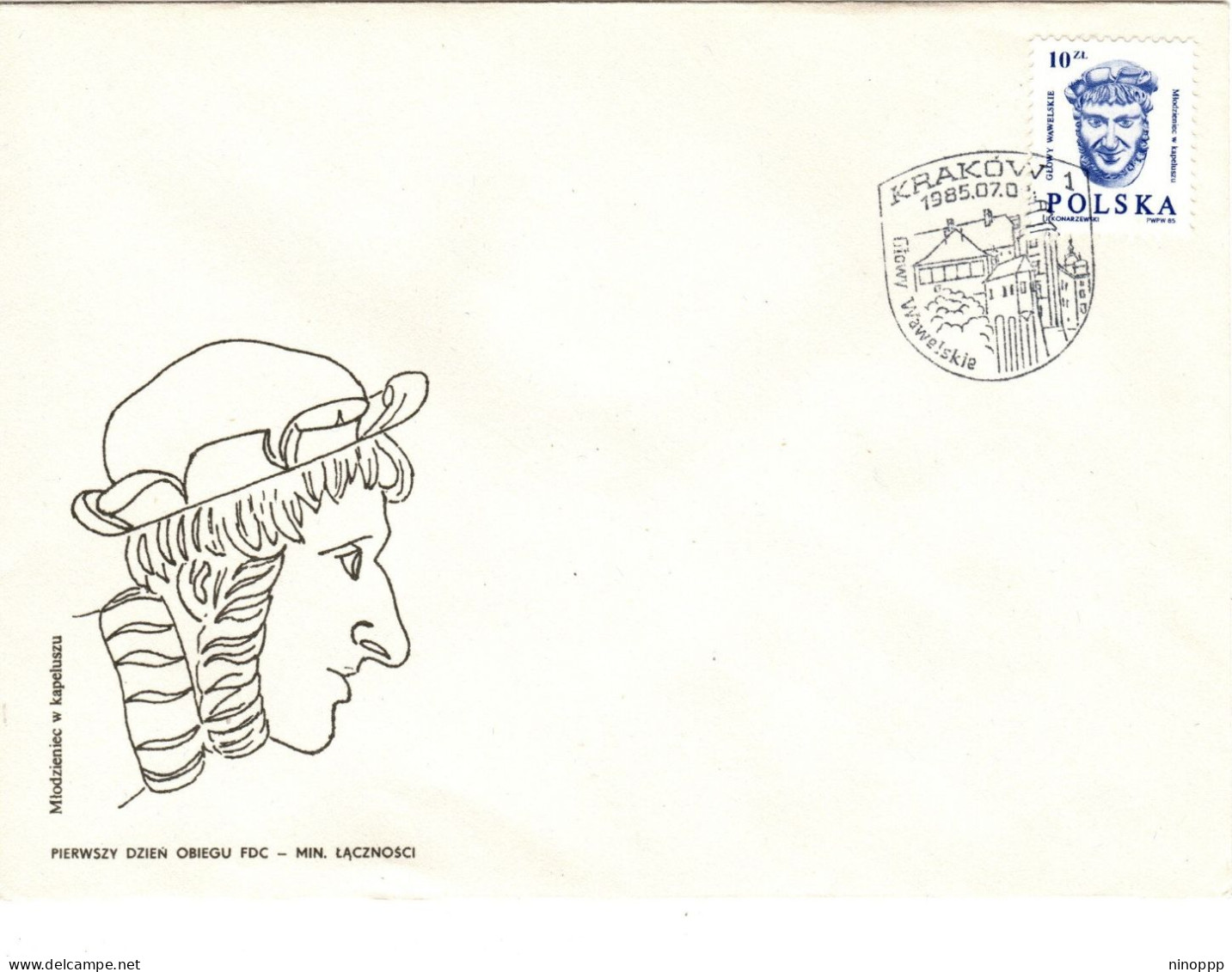 Poland 1985 Warrior's Head 10zl  Bright Ultra,  First Day Cover - FDC