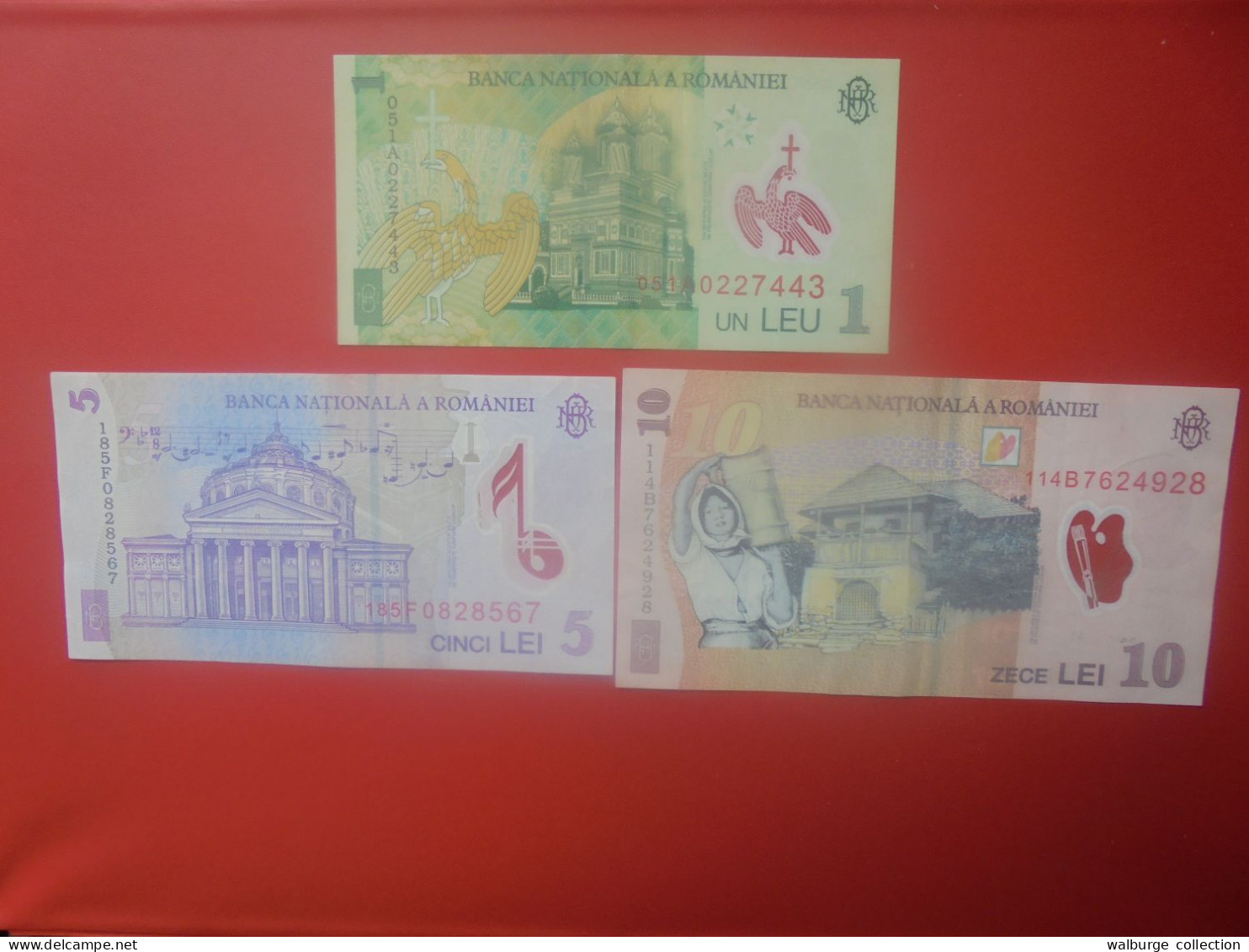 ROUMANIE 1 LEU+5+10 LEI (POLYMER) 2005-2018 Circuler Belle Qualité (B.33) - Rumania