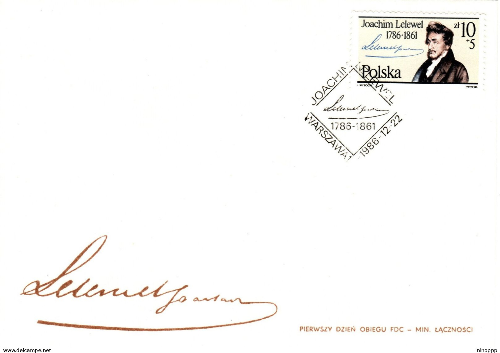 Poland 1986 Joachim Lelewel, First Day Cover - FDC