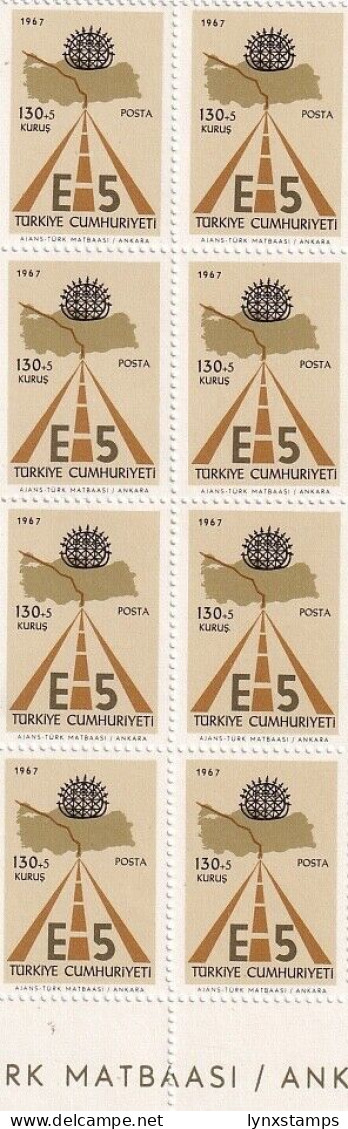 G005 Turkey 1967 Opening Of E 5 Motorway Set X8 MNH - Unused Stamps