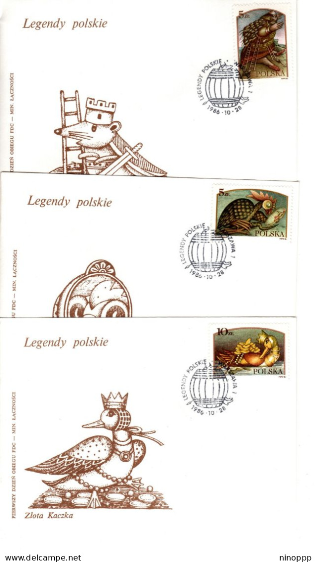 Poland 1986 Fairy Tales Legends, Set 6 First Day Cover - FDC