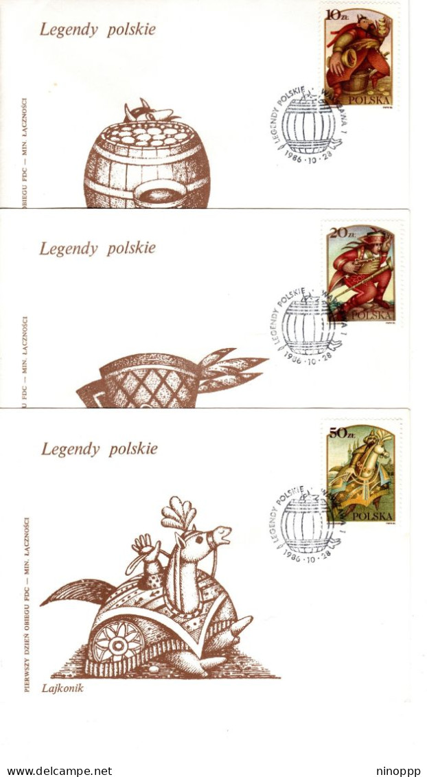 Poland 1986 Fairy Tales Legends, Set 6 First Day Cover - FDC