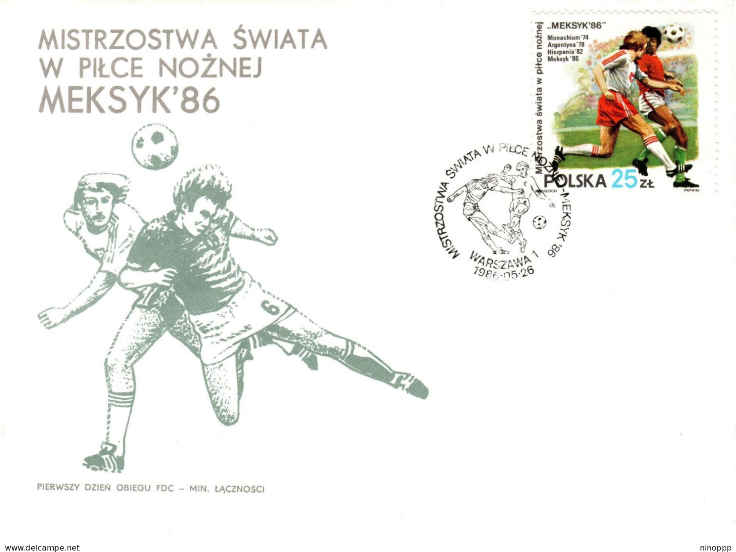 Poland 1986 Soccer World Cup Champonship Mexico, First Day Cover - FDC