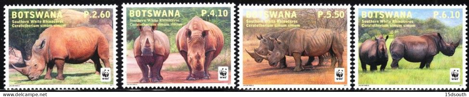 Botswana - 2011 WWF Rhino Set (**) - Rhinozerosse