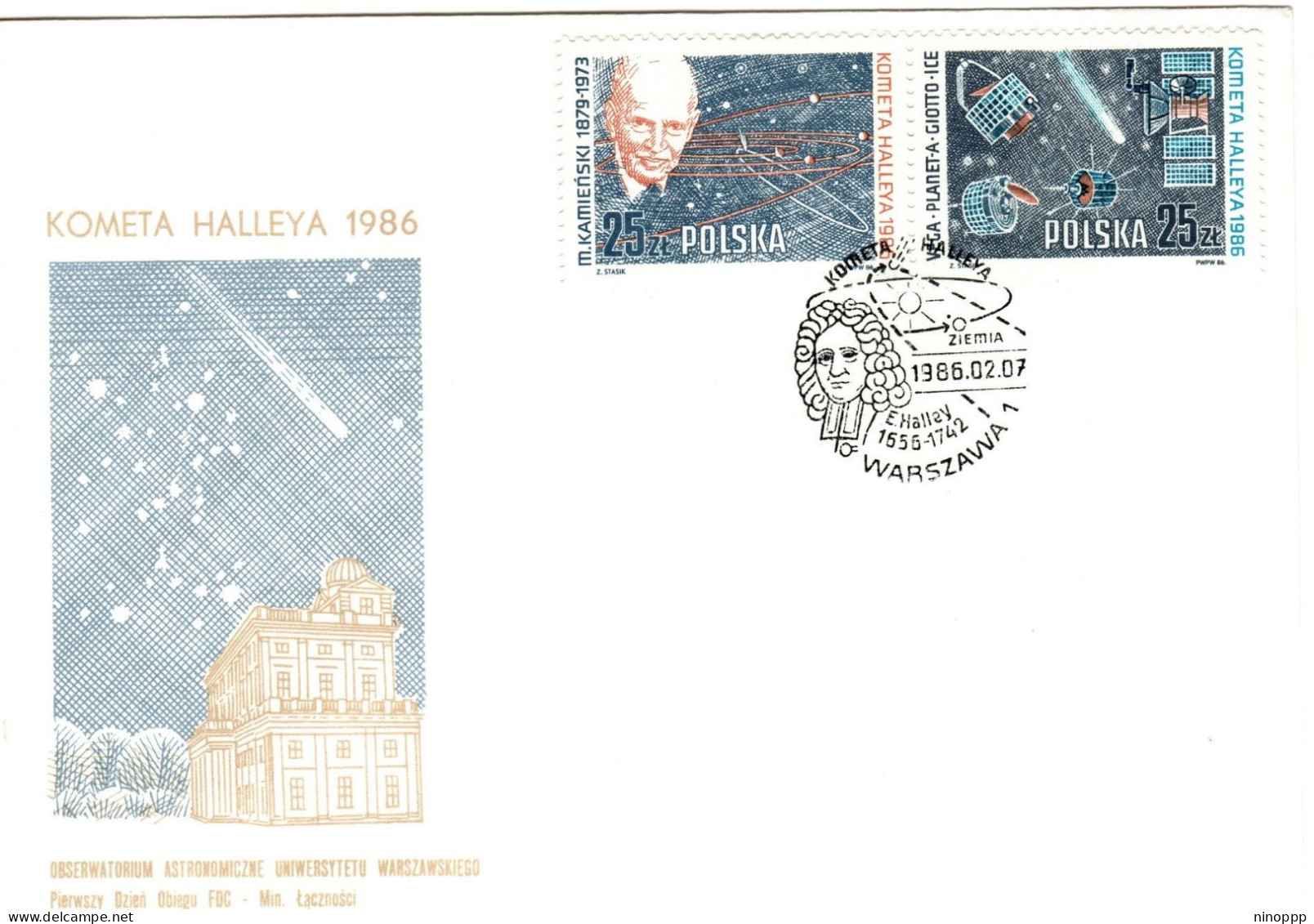 Poland 1986 Halleys Comet, First Day Cover - FDC