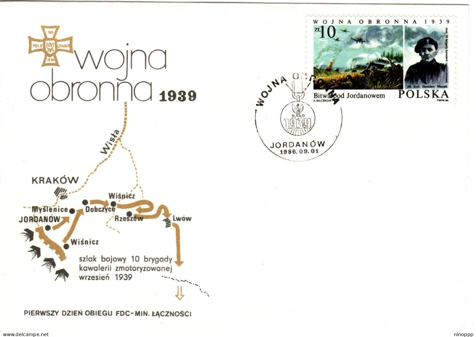 Poland 1986 World War II Battles,battle Of Jordanow, First Day Cover - FDC