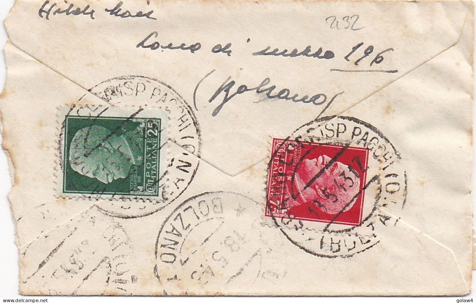 36148# LETTRE RECOMMANDE ESPRESSO Obl MERANO CORR. PACCHI 1943 BOLZANO - Poste Exprèsse