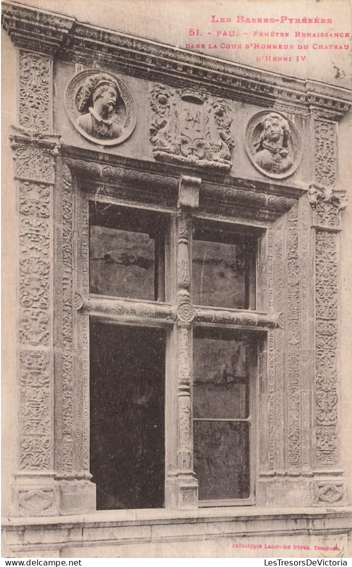 FRANCE - Pau - Fenêtre Renaissance Dans La Cour D'honneur Du Château D'Henri IV - Carte Postale Ancienne - Pau