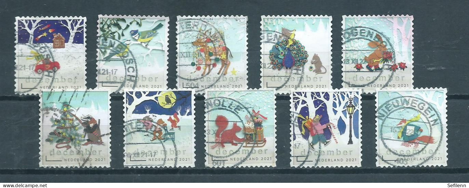 2021 Netherlands Complete Set Christmas,kerst,noël,Weihnachten Used/gebruikt/oblitere - Usados