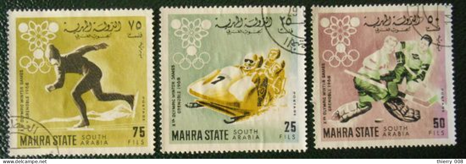 94 Mahra State Jeux Olympiques Grenoble 1968 Patinage Bobsleigh Hockey - Hiver 1968: Grenoble