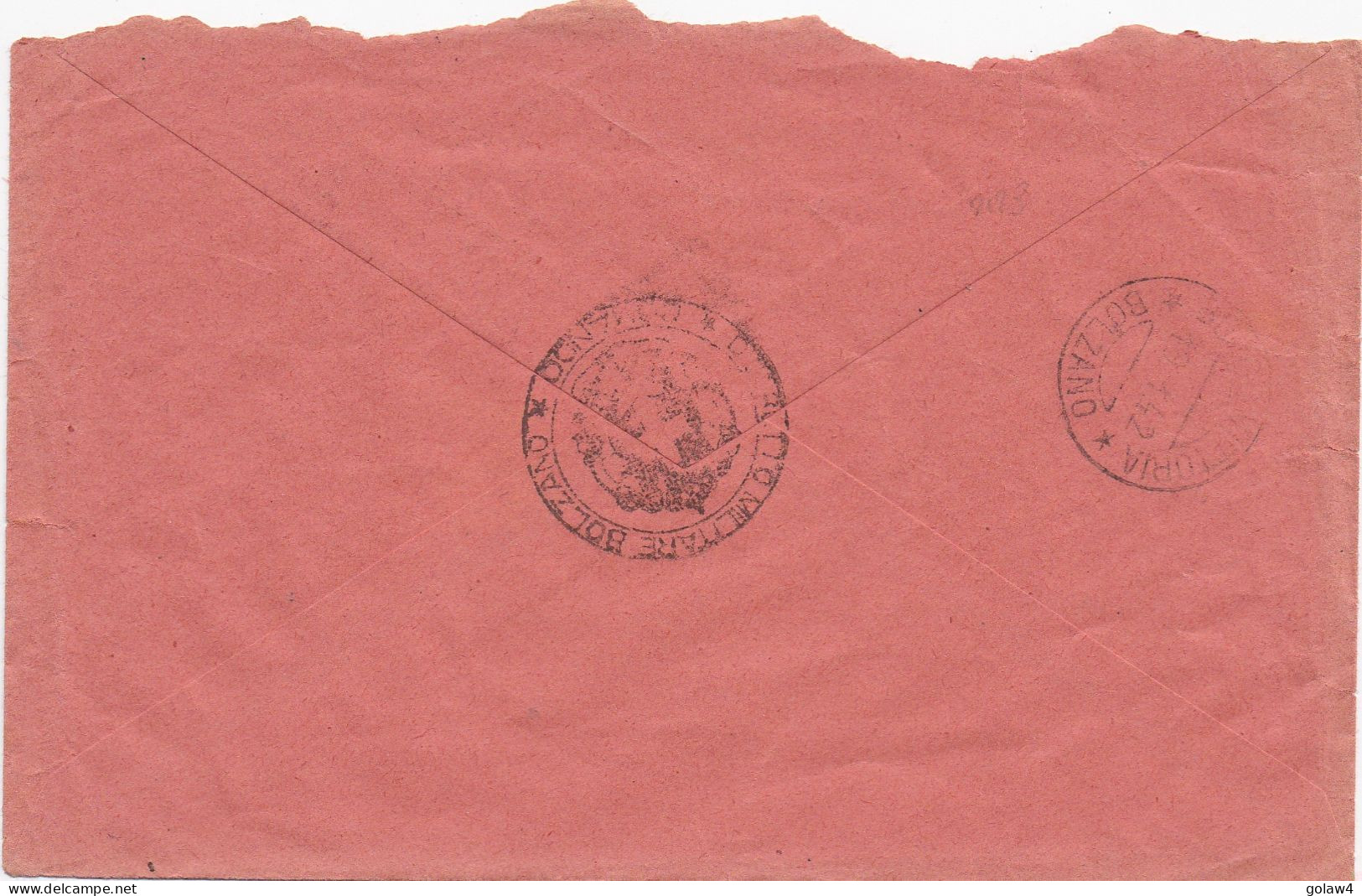 36154# LETTRE TAXE SEGNATASSE AFFRANATURA A CARICO DEL DESTINATARIO DISTRTTO MILITARE BOLZANO 1942 - Postage Due