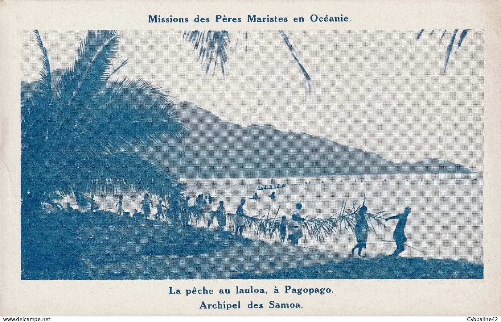 MISSIONS MARISTES D'OCEANIE - ARCHIPEL DES SAMOA - LA PÊCHE AU LAULOA , à PAGOPAGO - (2 SCANS) - Samoa