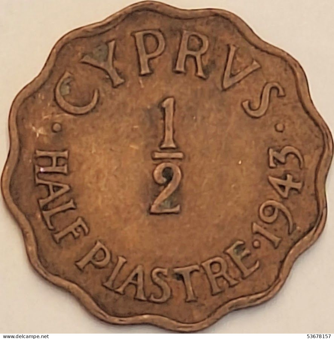 Cyprus - 1/2 Piastre 1943, KM# 22a (#3588) - Chypre