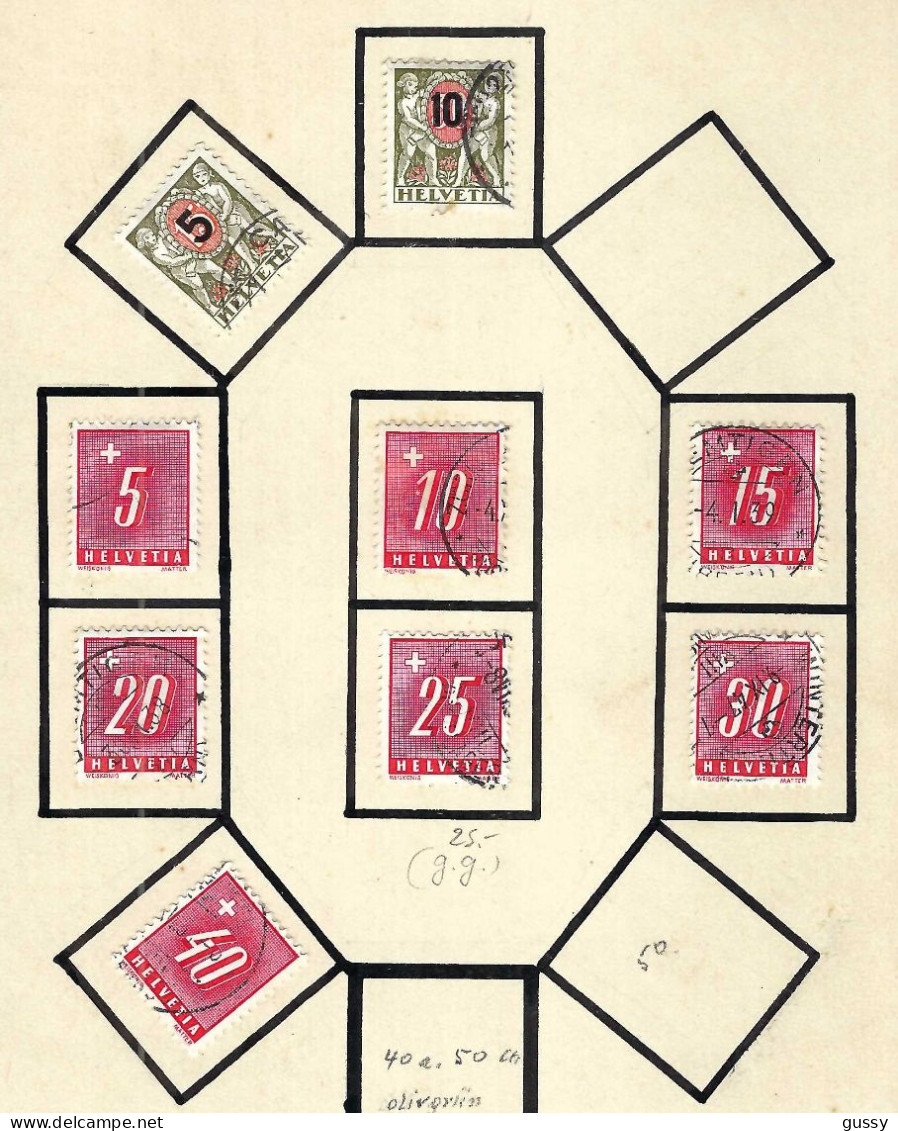 SUISSE Taxe Ca.1937-38: Lot D' Obl. - Taxe