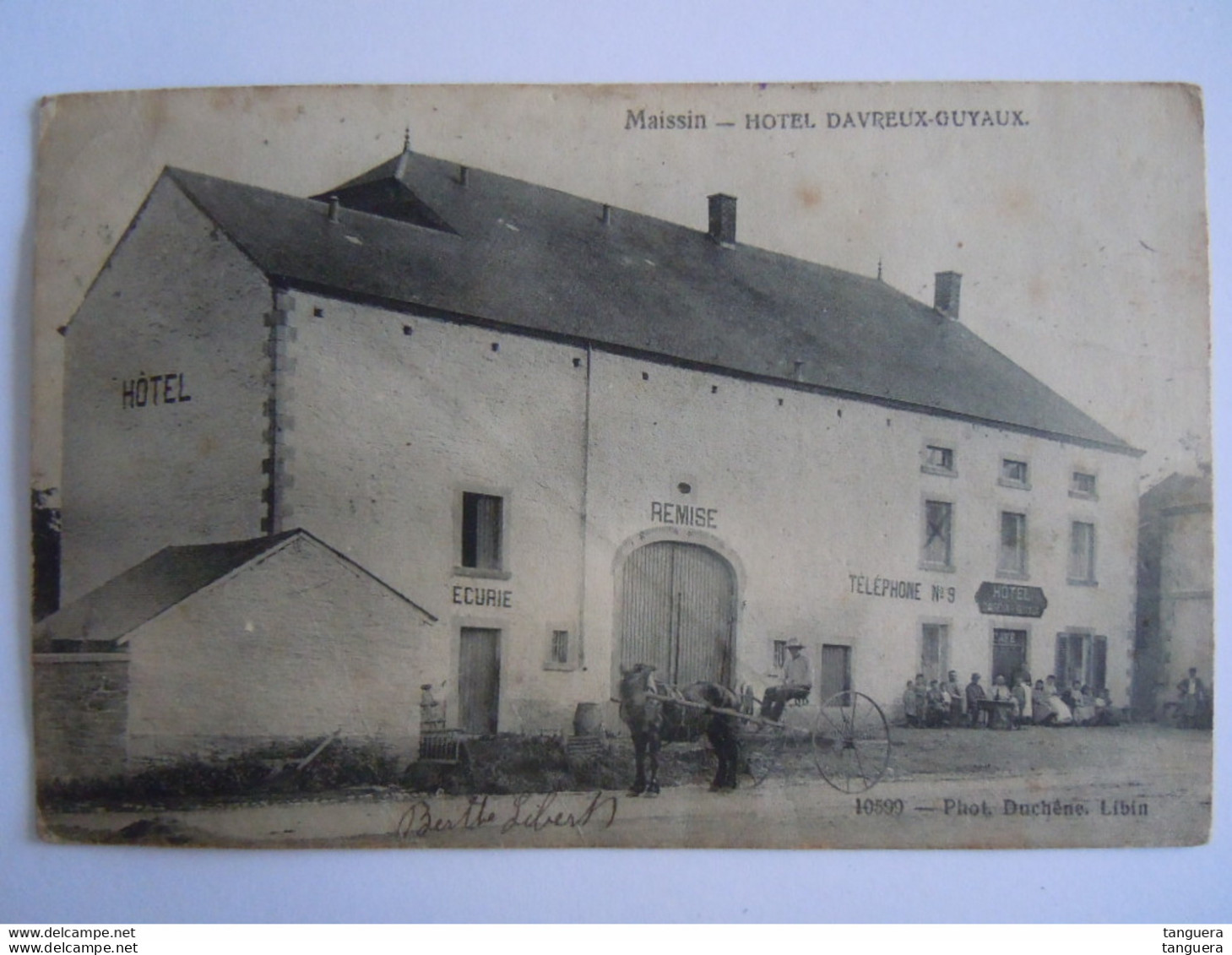 Maissin Hotel Davreux-Guyaux Ecurie Remise Tel.N°9 Animée Attelage Photo Duchêne 10599 Circulée 1906 - Paliseul