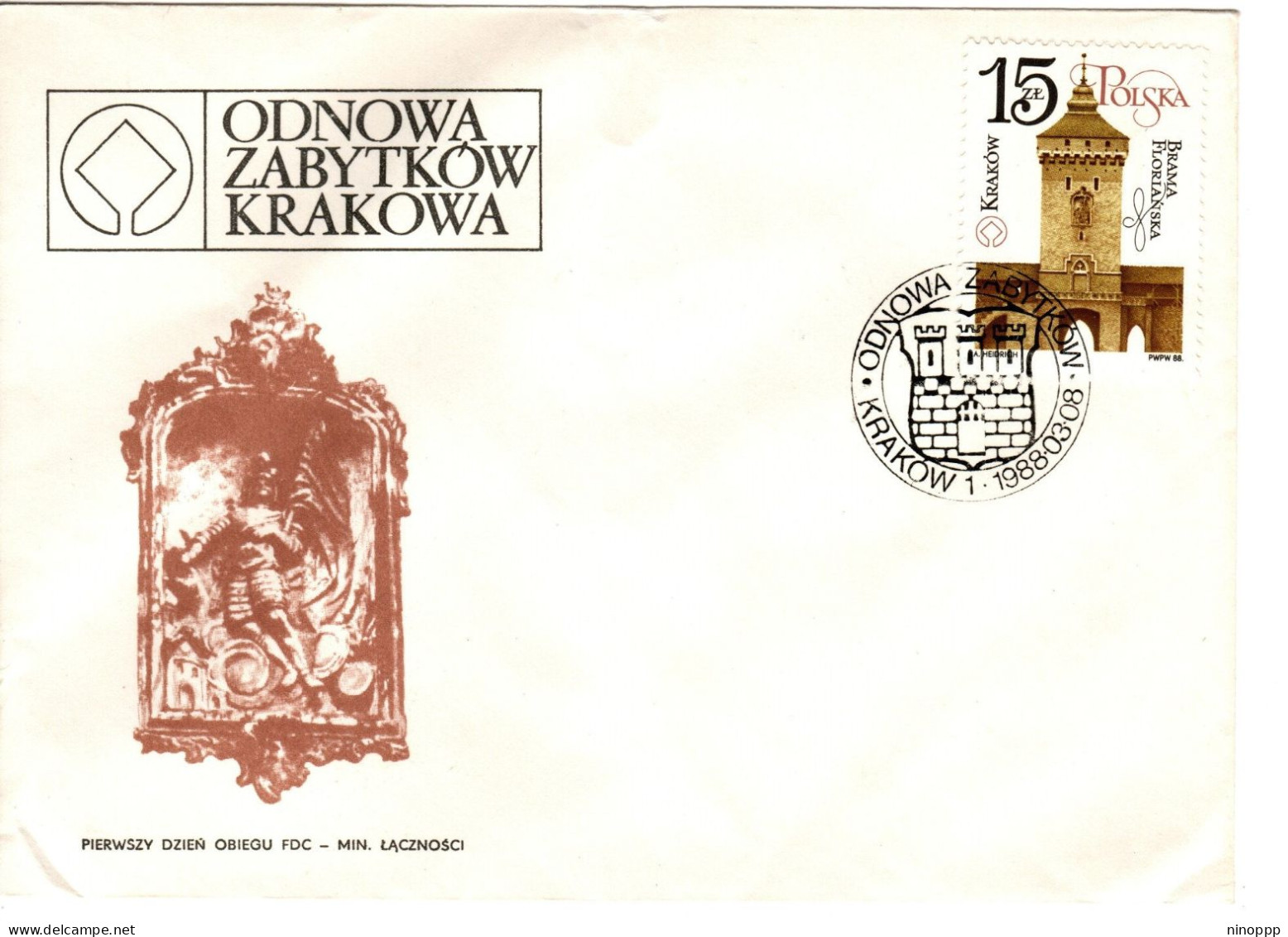 Poland 1988 Cracov Restoration  First Day Cover - FDC