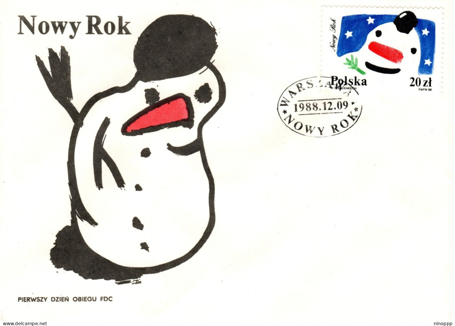 Poland 1988 New Year 1989  First Day Cover - FDC