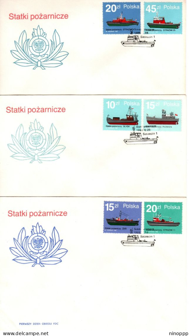 Poland 1988 Ships Set 3 First Day Covers - FDC