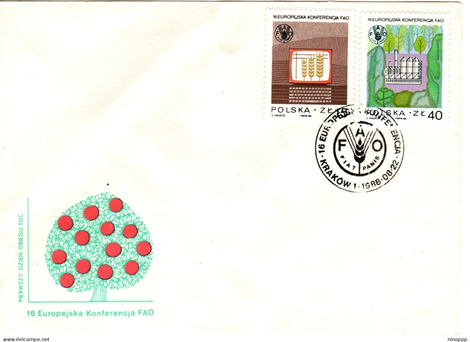 Poland 1988 FAO Conference  First Day Cover - FDC