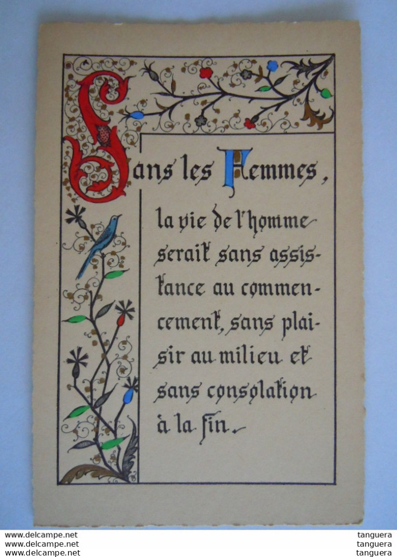 Enluminures Pensée - Sans Les Femmes, La Vie De L'homme Serait Sans Assistance Au Commencement, Sans Plaisir ... - Filosofía & Pensadores