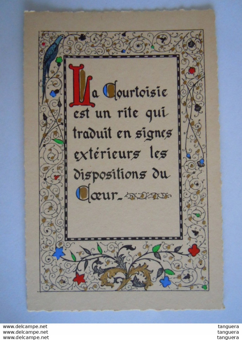 Enluminures Pensée - La Courtoisie Est Un Rite Qui Traduit En Signes Extérieurs Les Dispositions Du Coeur - Philosophie & Pensées