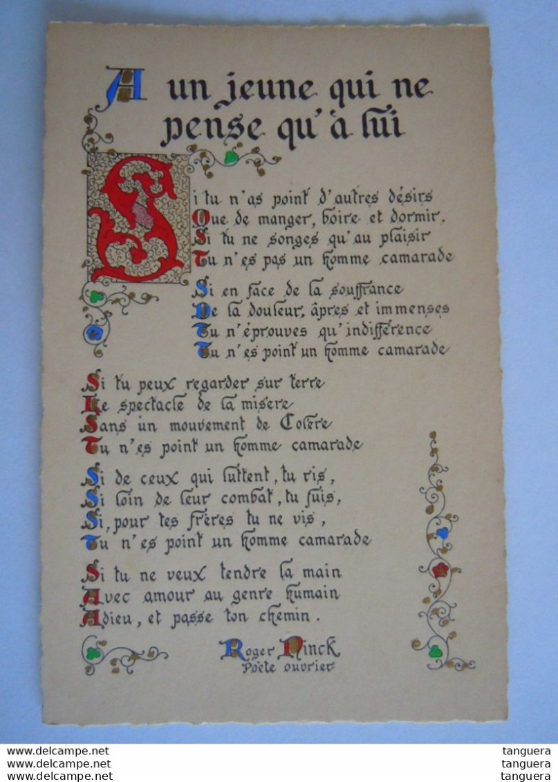 Enluminures Pensée Poème -Roger Ninck - A Un Jeune Qui Ne Pense Qu'à Lui Si Tu N'as Point D'autres Désirs Que De Manger. - Philosophie & Pensées