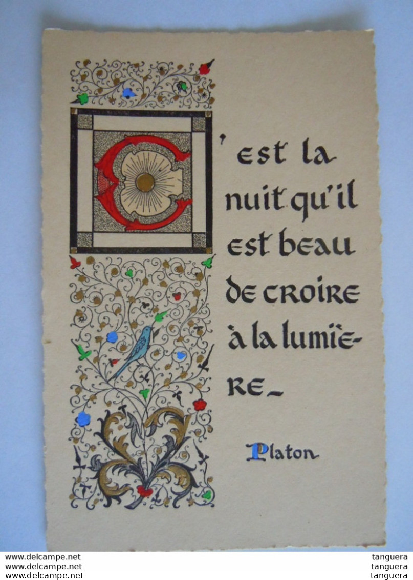 Enluminures Pensée - Platon - C'est La Nuit Qu'il Est Beau De Croire à La Lumière - Filosofie