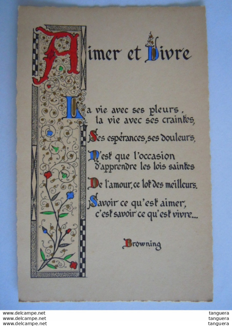 Enluminures Pensée - Browing - Aimer Et Vivre La Vie Avec Ses Pleurs, La Vie Avec Ses Craintes, Ses Espérances... - Philosophy