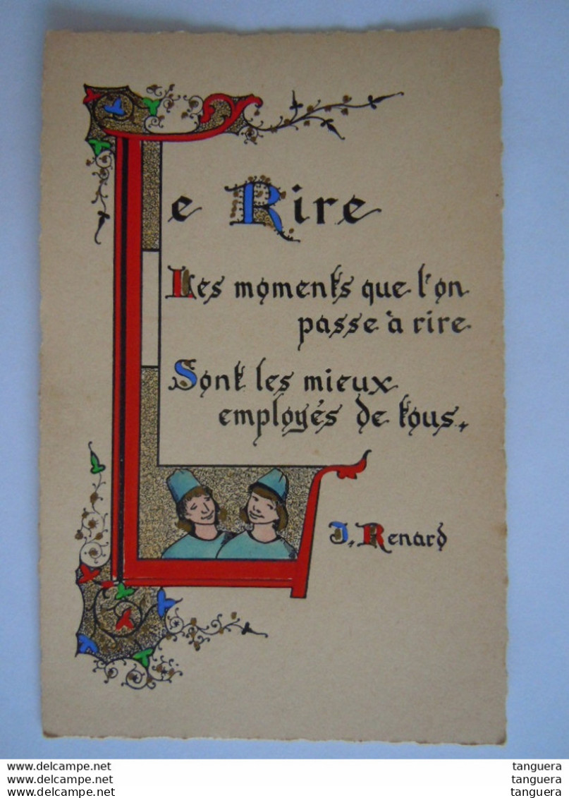 Enluminures Pensée - J. Renard - Initiale L Le Rire Les Moments Que L'on Passe à Rire Sont Les Mieux Employés De Tous. - Filosofie