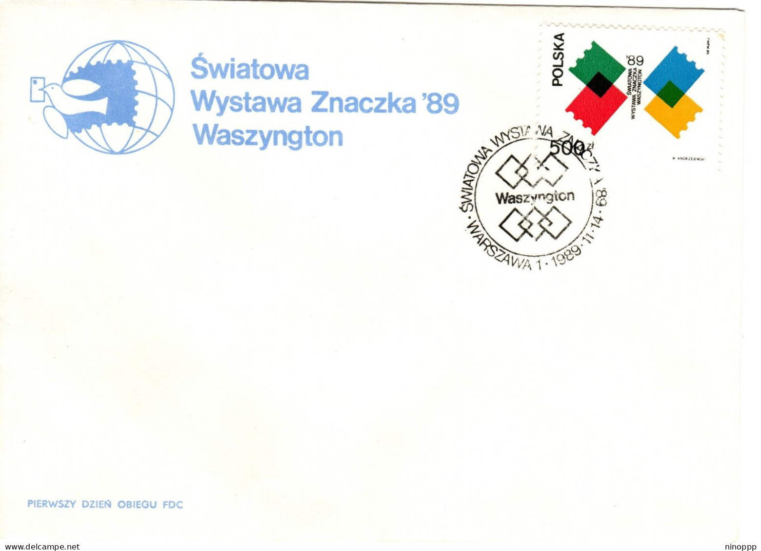 Poland 1989 World Stamp Expo Washington,first Day Cover - FDC