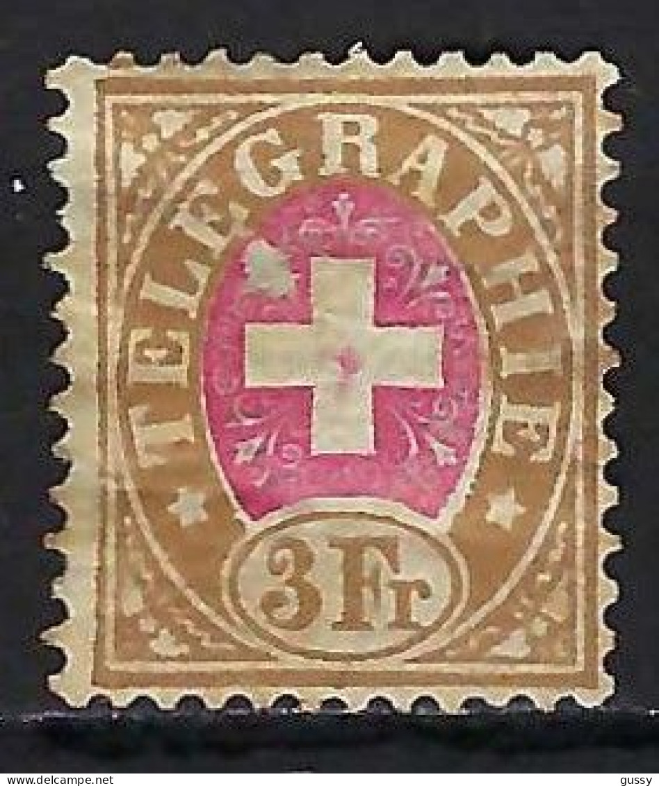 SUISSE Télégraphe Ca.1881: Le ZNr. 18 Neuf* Déf. (amincis) Forte Cote - Telegraafzegels