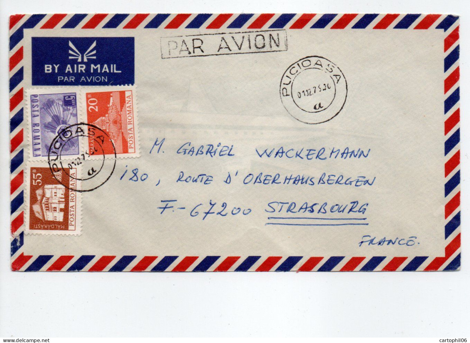 - Lettre PUCIOASA (Roumanie) Pour STRASBOURG (France) 1.12.1975 - Bel Affranchissement Philatélique - - Lettres & Documents