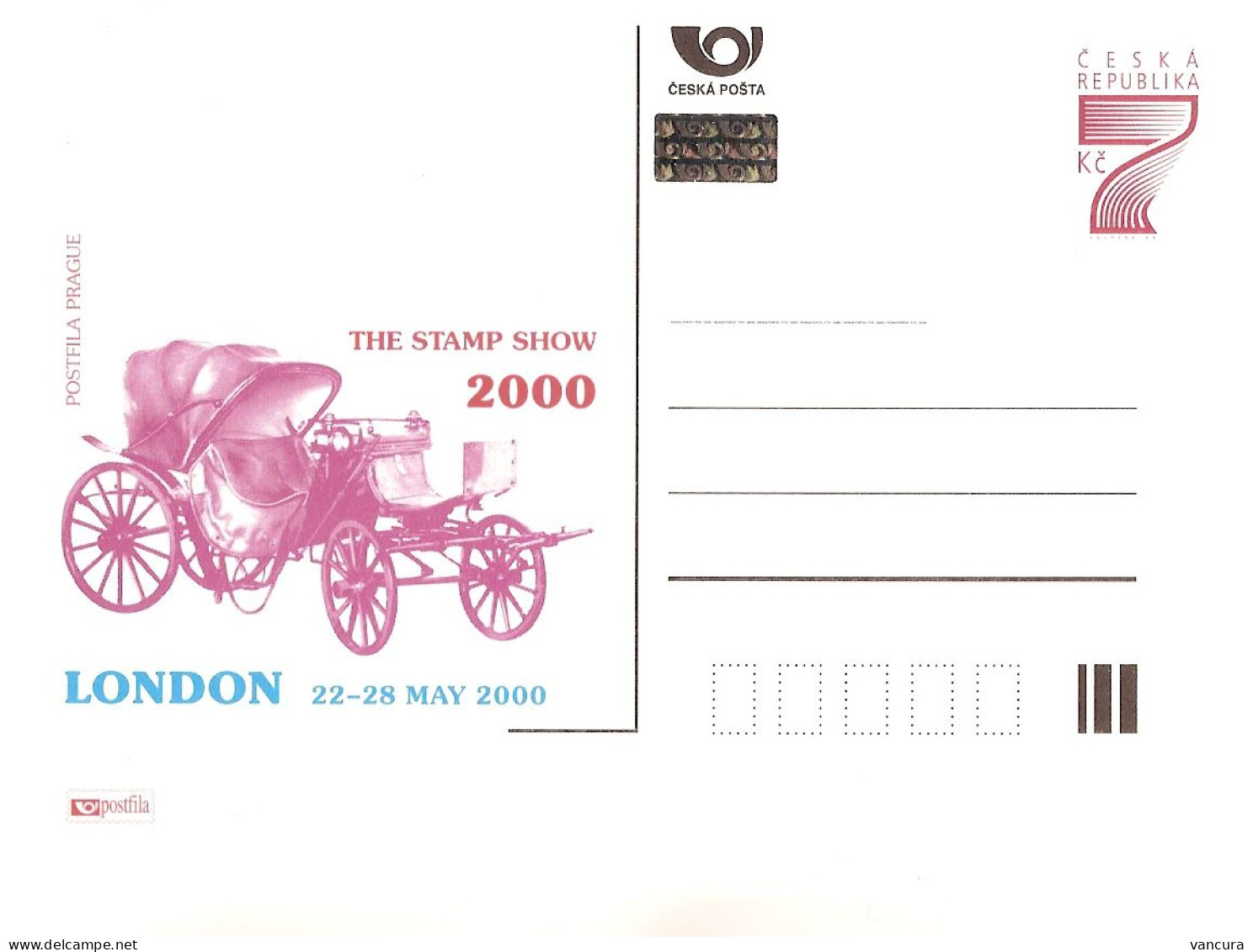 CDV A 57 Czech Republic London Stamp Exhibition 2000 Coach - Ansichtskarten