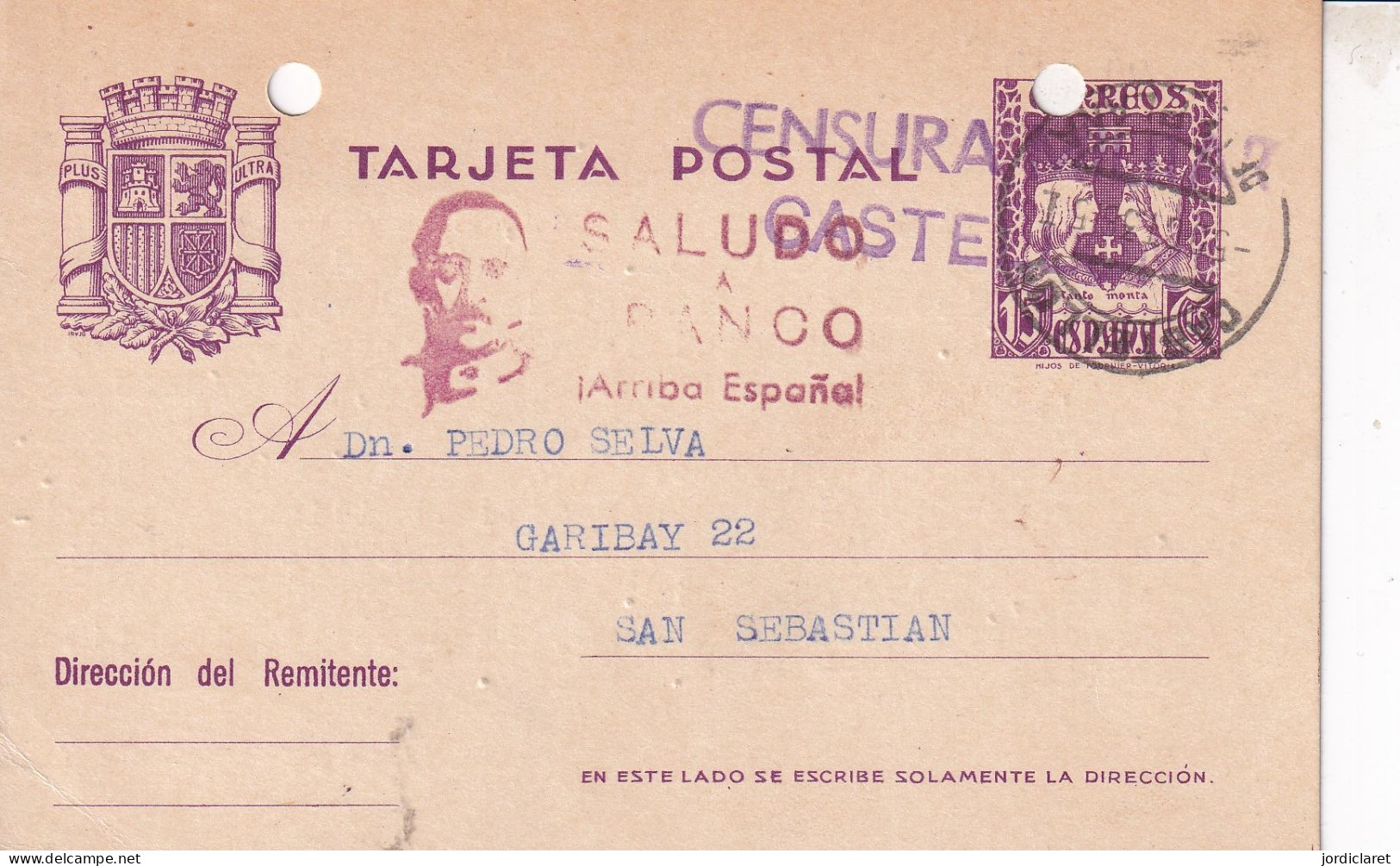 E.P  CENSURA MILITAR  CASTELLON - 1931-....