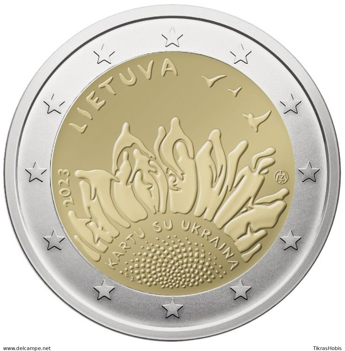 Lithuania 2 Euro, 2023 Together With Ukraine UC115 - Lithuania