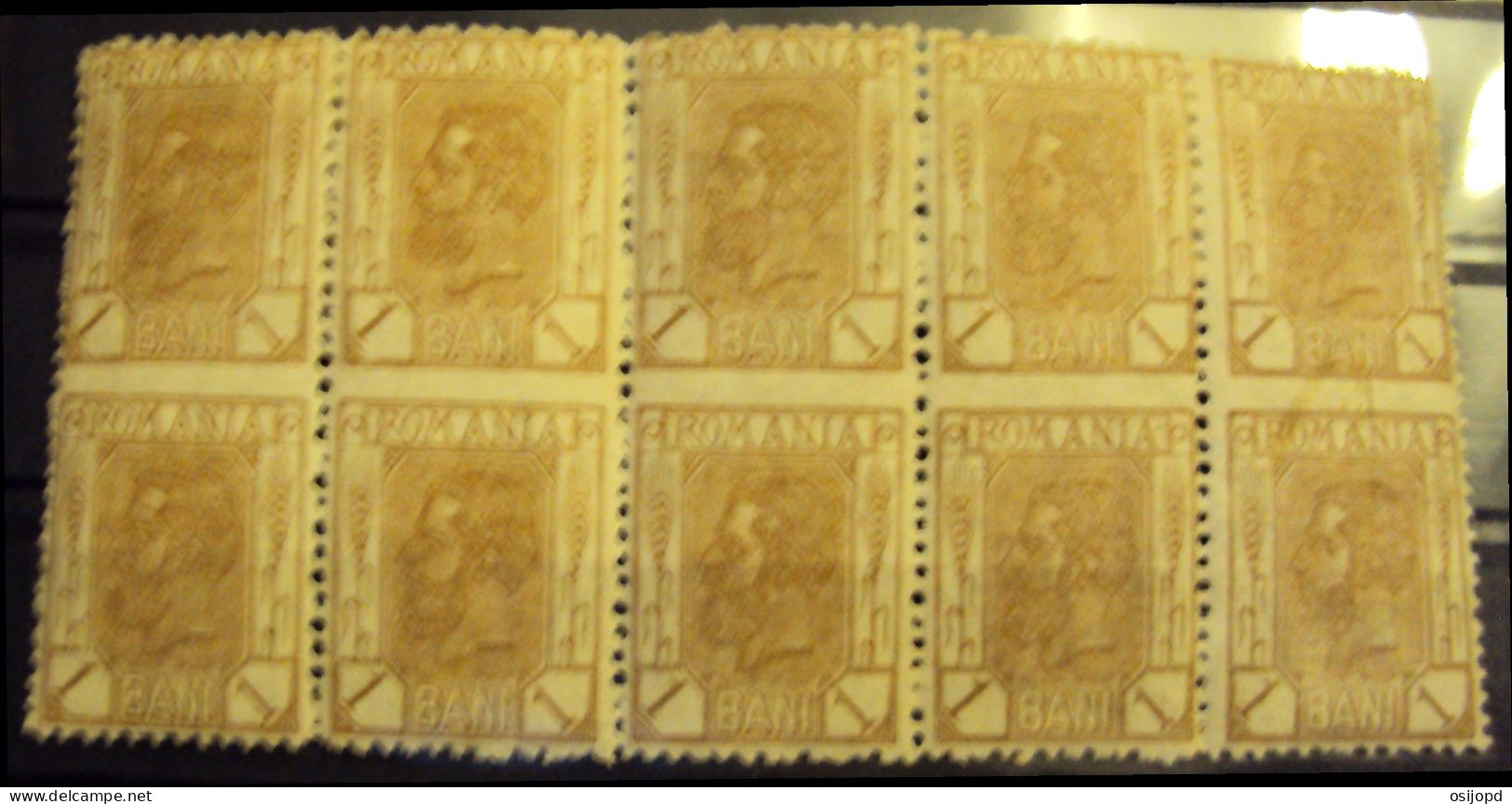 Rumänien, 1893, Spic De Griu, 10 Er Block, Geschnitten, In Der Mitte, Abart, Mit 1 Pfalz - Variedades Y Curiosidades