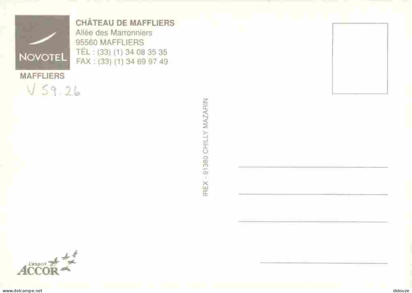 95 - Maffliers - Montsoult - Le Château - Allée Des Marronniers - Carte Publicitaire Accor Novotel - CPM - Voir Scans Re - Montsoult