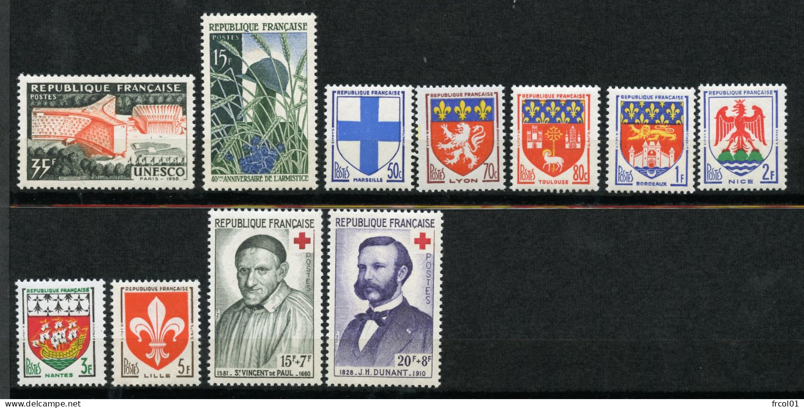France, Yvert Année Complète 1958** Luxe, 1142/1188, 47 Timbres , MNH - 1950-1959