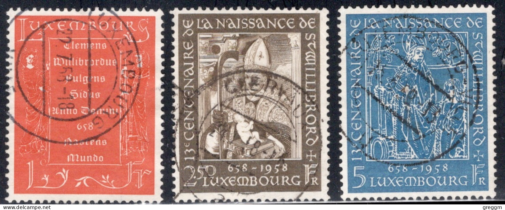 Luxembourg 1958  Set Of Stamps Issued To Celebrate The 1300th Anniversary Of The Birth Of St. Willibrord, In Fine Used - Oblitérés